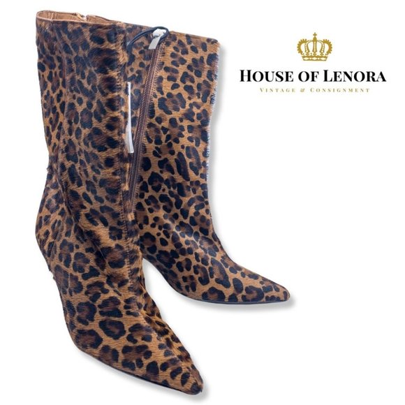 Zara Shoes - ZARA Animal Print Calf Hair Booties size 36